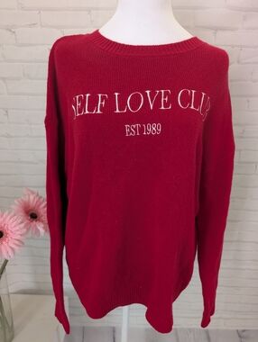Sincerely Jules Red 'SELF LOVE CLUB' Crewneck Sweater
